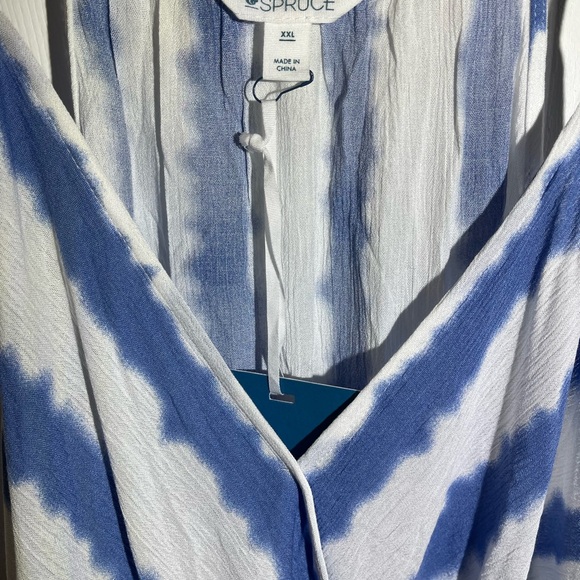 Market & Spruce Stitch fix Women’s Blue/White Rayon Top Size XXL NWT - Picture 6 of 12